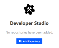 The screen says No repositories have been added and the Add Repository button displays  below